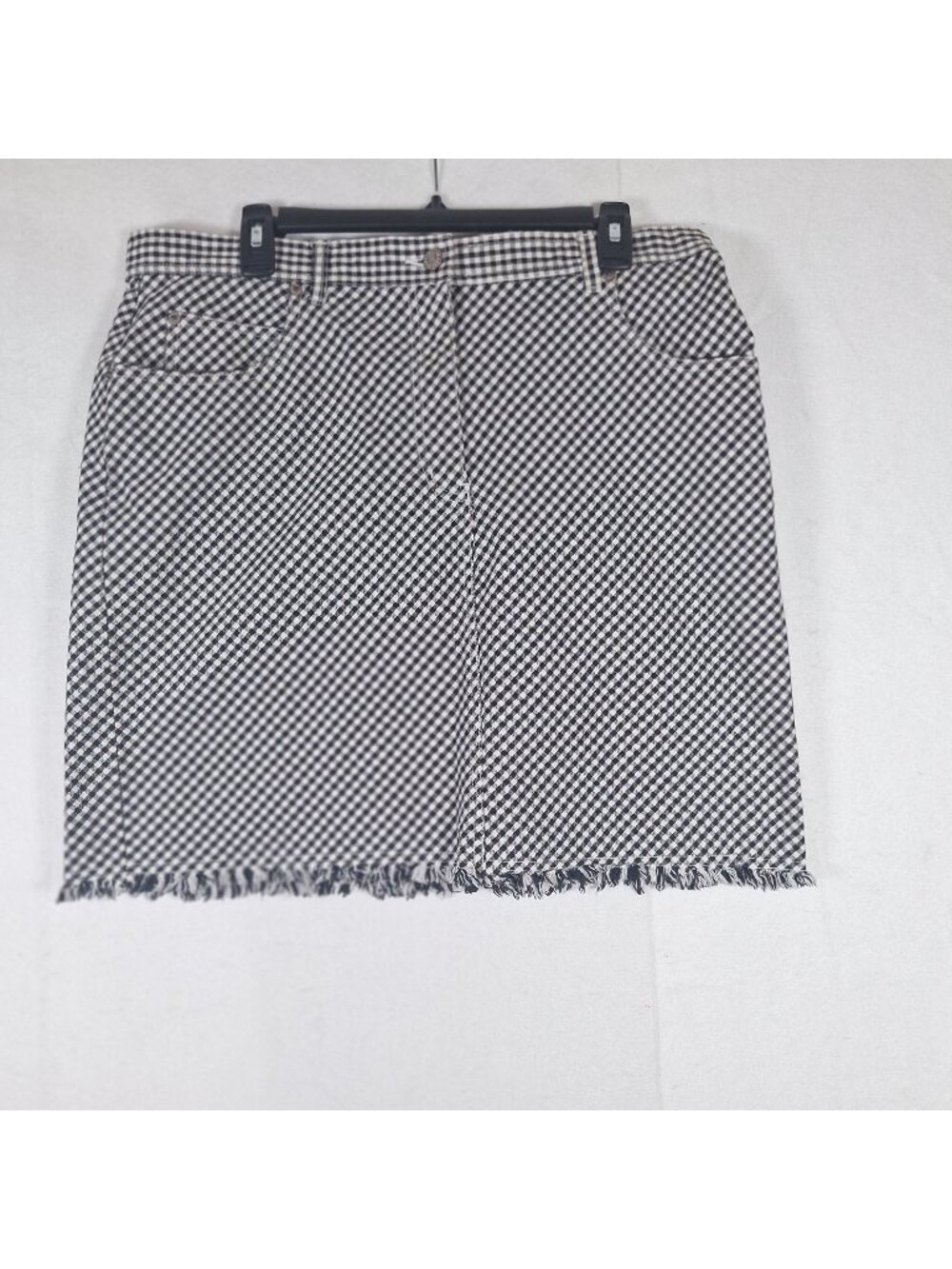Vintage Bill Blass Fringed Checkerboard skirt size 16